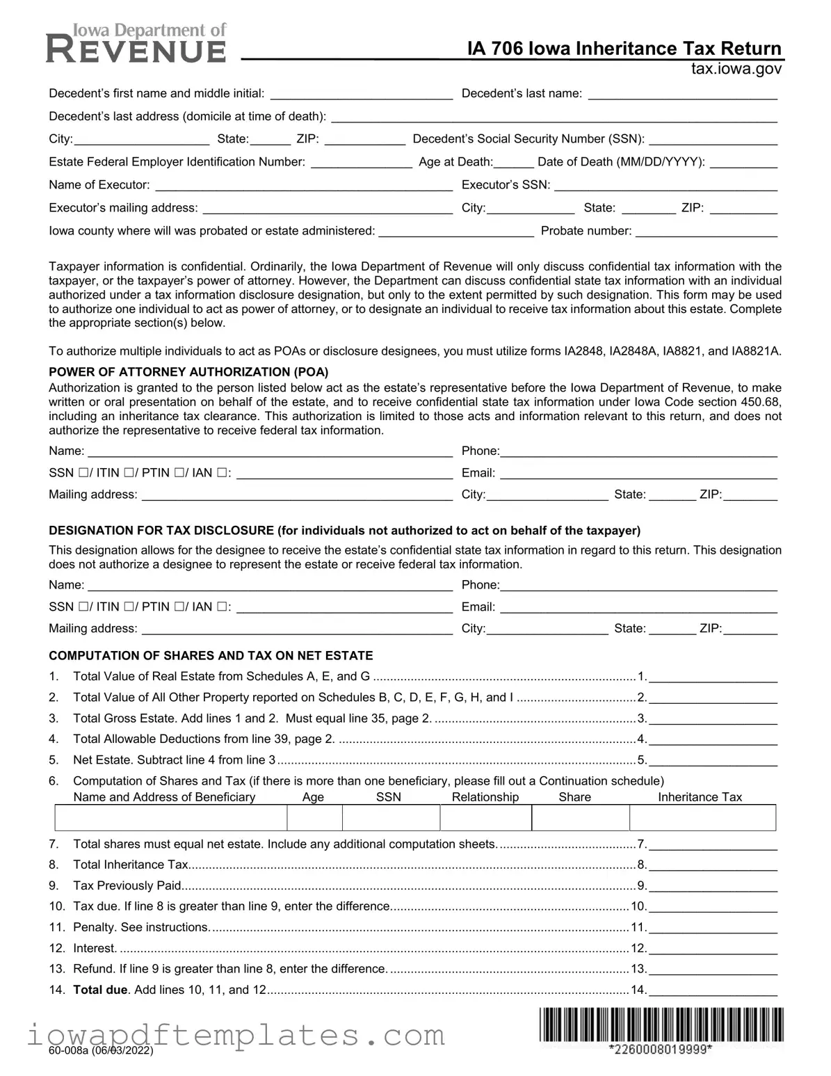 Free Ia 706 Iowa Template