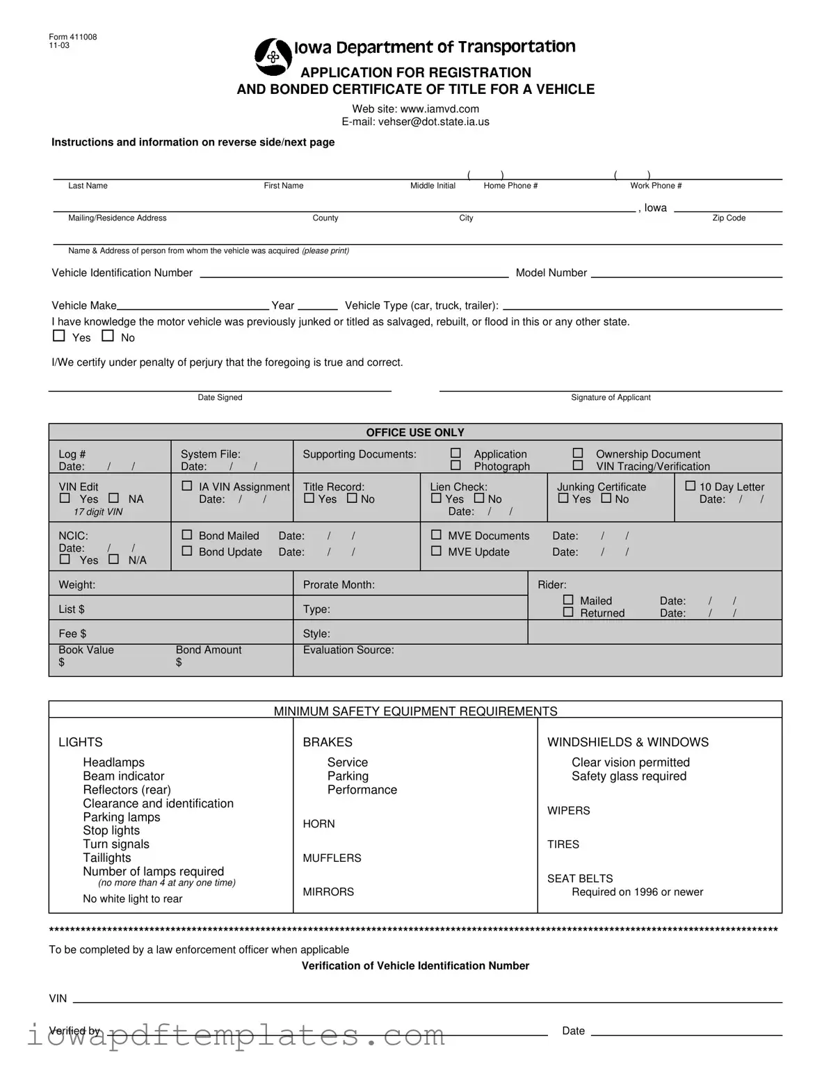 Free Iowa 411008 Template