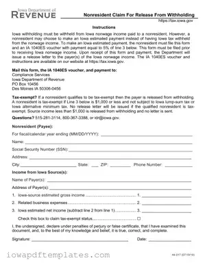 Free Iowa 44 017B Template