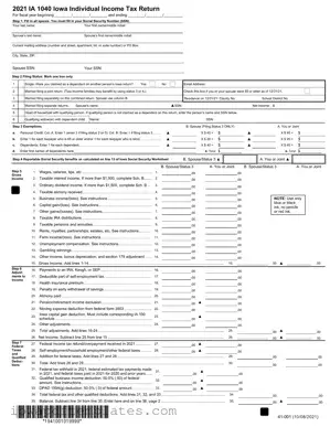 Free Iowa Income Tax Template
