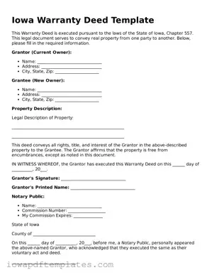 Printable Deed Document for Iowa State