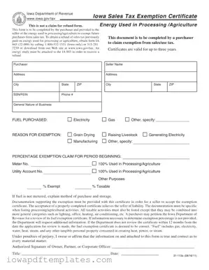 Free Iowa Resale Certificate Template
