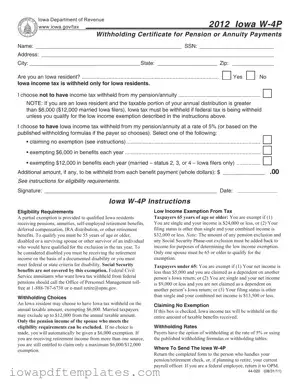 Free Iowa W 4P Template